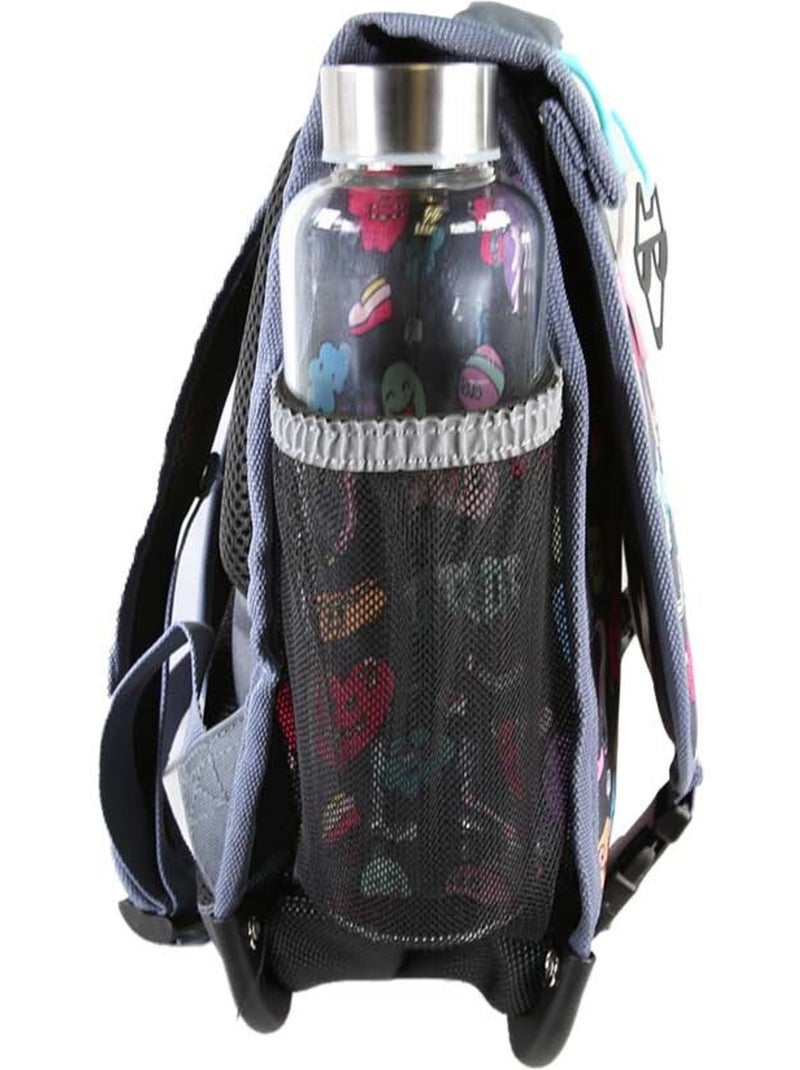 Cartella scolastica bambino POL FOX STREET ART 38 cm reversibile 2 scomparti grigia motivi graffiti Multicolore - Kiabi