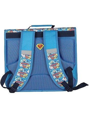 Cartella scolastica bambino Superman 38 cm blu e rossa 2 scomparti