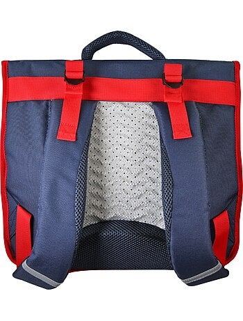 Cartella scolastica da bambino Phileas Auto da 38 cm – 2 scomparti – Blu e rosso