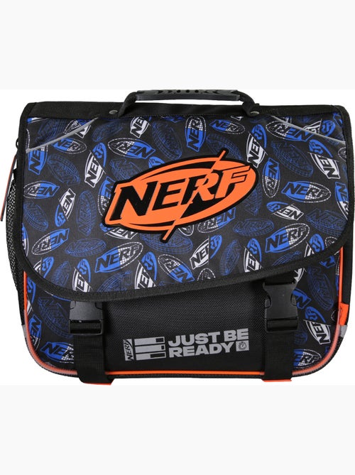 Cartella scolastica NERF Off Screen 38 cm nera e arancione 2 scomparti - Kiabi