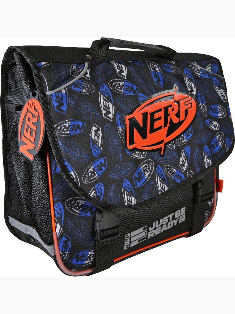 Cartella scolastica NERF Off Screen 38 cm nera e arancione 2 scomparti Blu marino - Kiabi