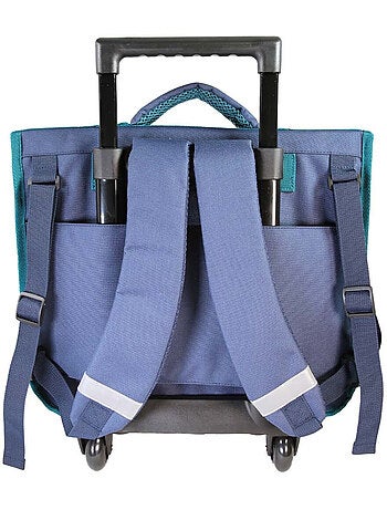 Cartella scolastica trolley bambina Lili Lou 38 cm beige e blu 2 scomparti
