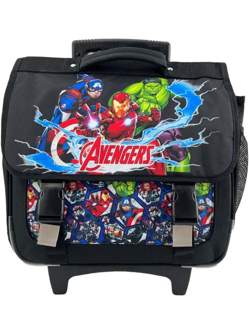 Cartella scolastica trolley bambino Avengers 38 cm nera 2 scomparti - Kiabi