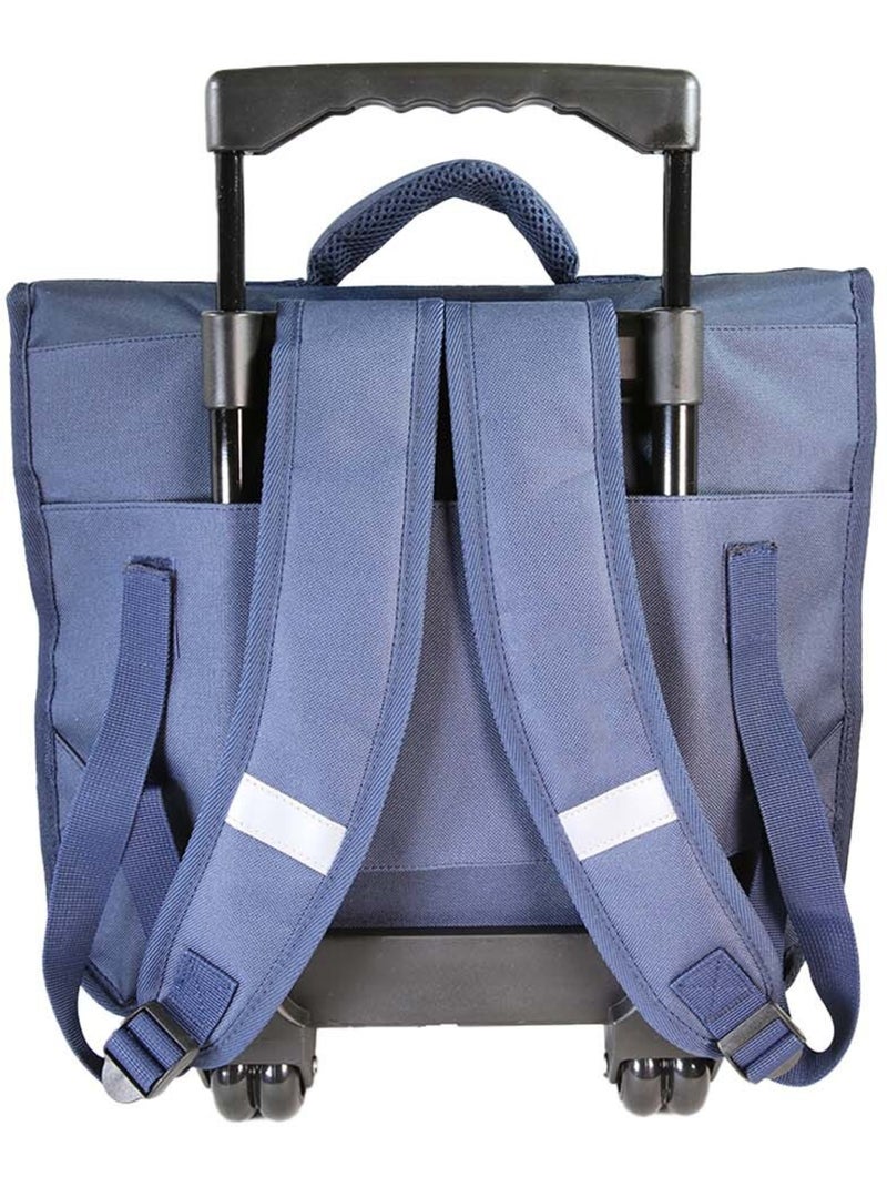 Cartella scolastica trolley bambino Dragons 38 cm blu 2 scomparti Blu marino - Kiabi