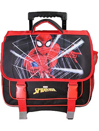 Cartella scolastica trolley bambino Spider-Man 38 cm rossa e nera 2 scomparti