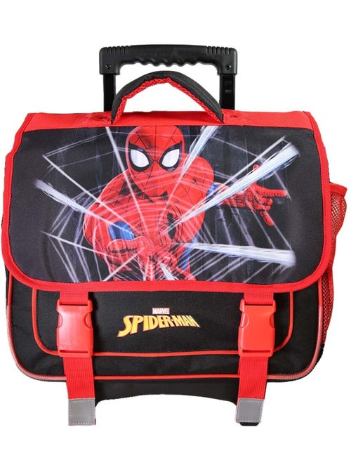 Cartella scolastica trolley bambino Spider-Man 38 cm rossa e nera 2 scomparti - Kiabi