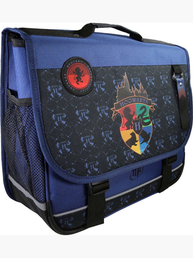 Cartella scuola 38 cm 2 scomparti HARRY POTTER Hogwarts blu nero Blu marino - Kiabi