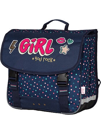 Cartella scuola 38 cm 2 scomparti KIP Girl You Rock blu navy