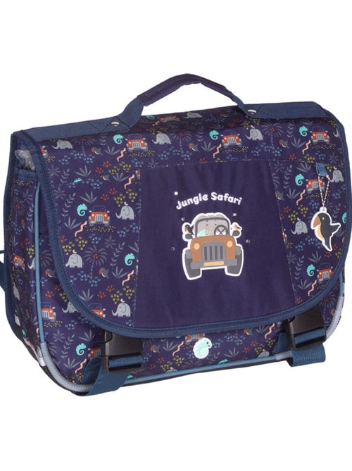 Cartella scuola 38 cm 2 scomparti KIP Jungle Safari blu - Kiabi Cartella scuola 38 cm 2 scomparti KIP Jungle Safari blu - Kiabi