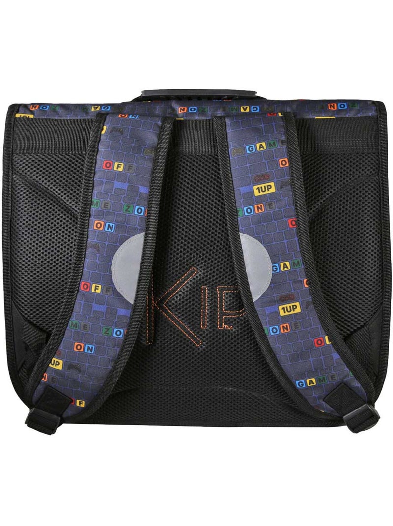 Cartella scuola 38 cm 2 scomparti KIP School Time blu nero Blu marino - Kiabi