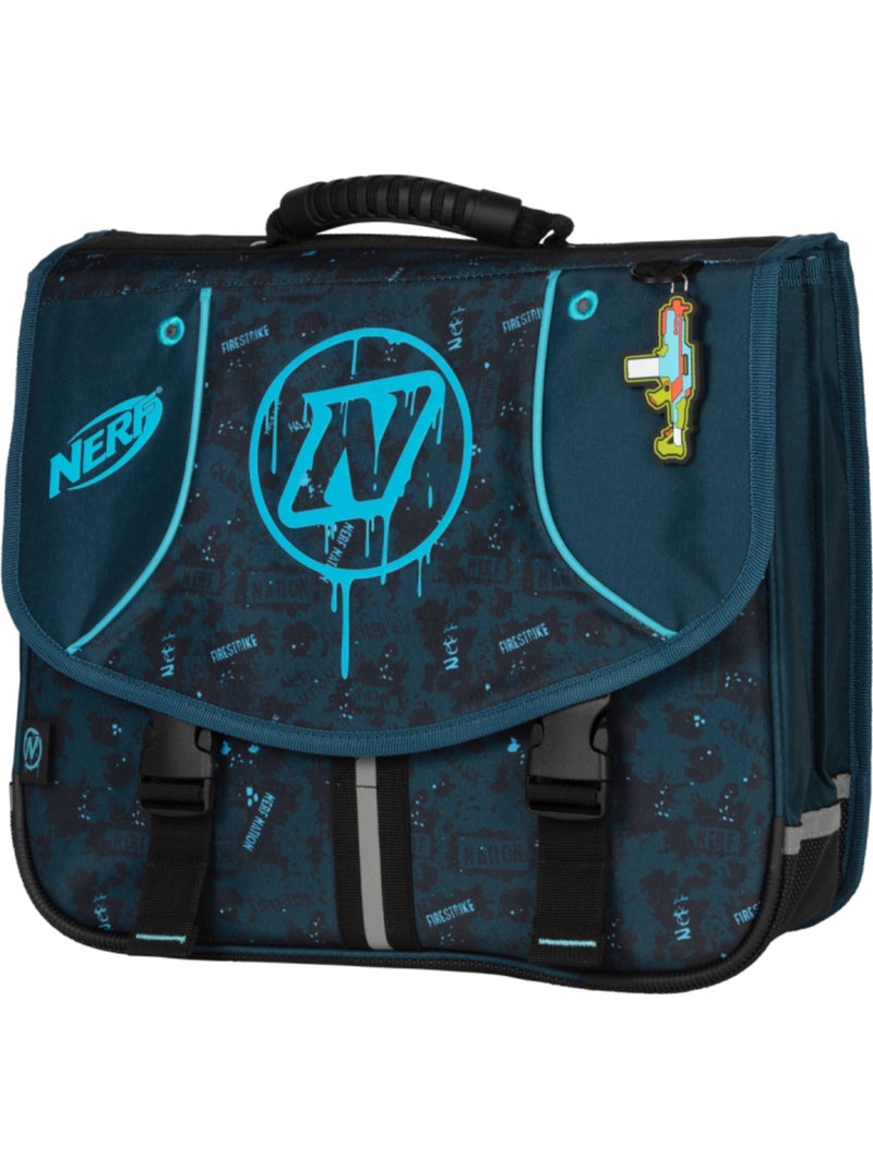 Cartella scuola 38 cm 2 scomparti NERF Splash blu Blu - Kiabi