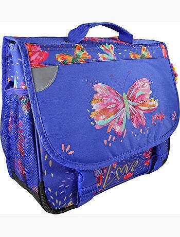 Cartella scuola bambina 38 cm 2 scomparti ETTAVEE Fly With Me blu viola farfalla