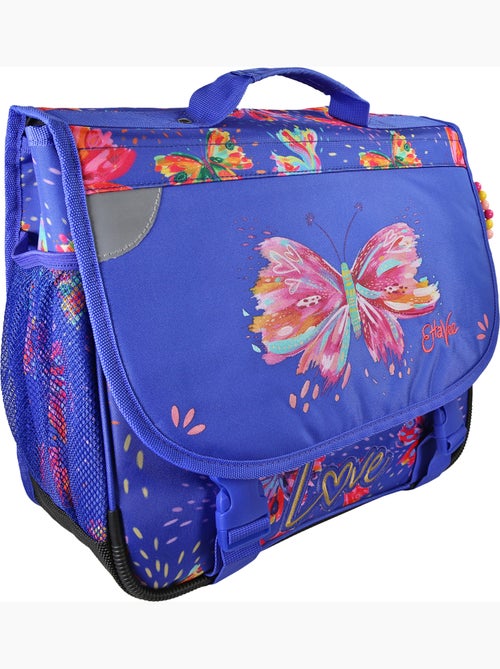 Cartella scuola bambina 38 cm 2 scomparti ETTAVEE Fly With Me blu viola farfalla - Kiabi