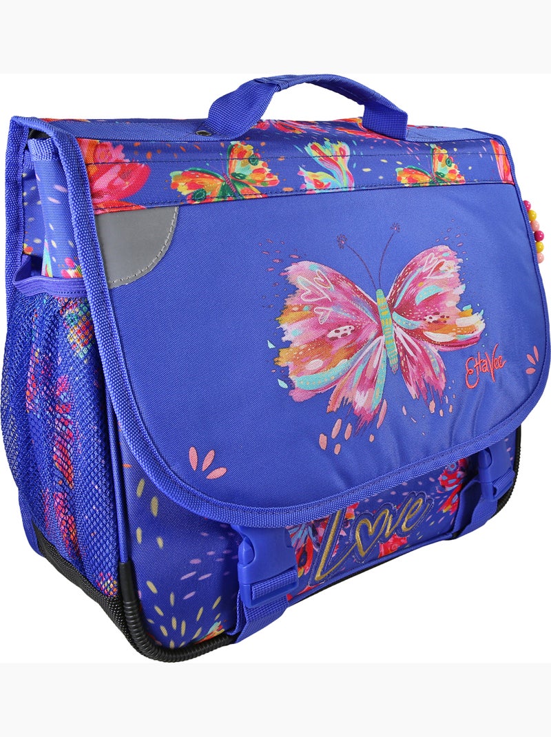 Cartella scuola bambina 38 cm 2 scomparti ETTAVEE Fly With Me blu viola farfalla Blu - Kiabi