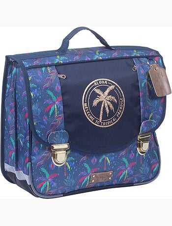 Cartella scuola bambina 38 cm 2 scomparti ETTAVEE Palm Tree blu tropicale