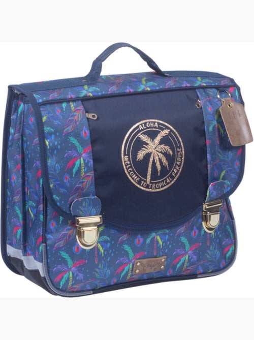 Cartella scuola bambina 38 cm 2 scomparti ETTAVEE Palm Tree blu tropicale - Kiabi