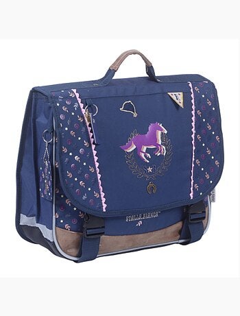 Cartella scuola bambina 38 cm 2 scomparti STALLA BIANCA Allure blu