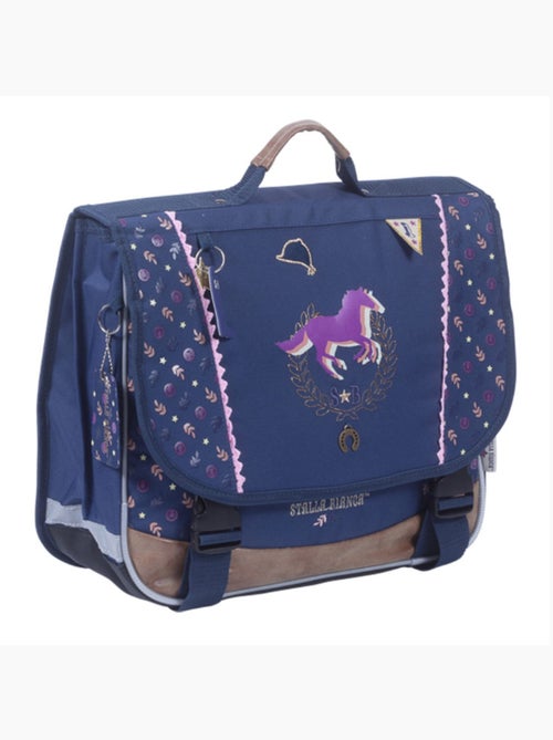 Cartella scuola bambina 38 cm 2 scomparti STALLA BIANCA Allure blu - Kiabi