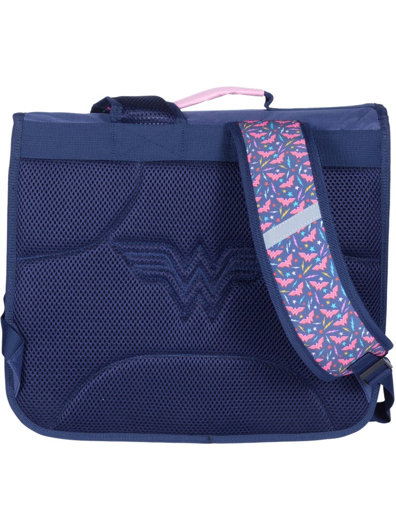 Cartella scuola bambina 38 cm 2 scomparti WONDER WOMAN blu rosa Bianco Rosa Blu - Kiabi
