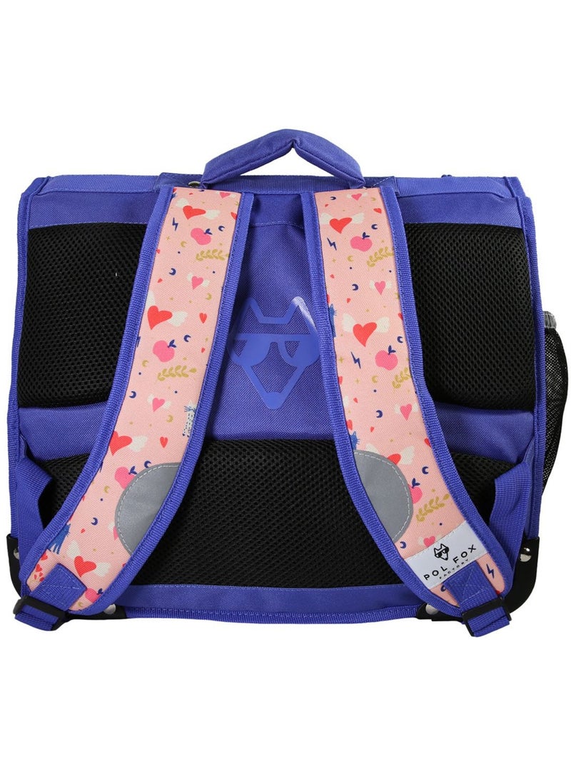 Cartella scuola bambina 38 cm reversibile 2 scomparti POL FOX Dream rosa motivo gatto e cuore Rosa - Kiabi