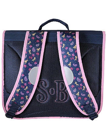 Cartella scuola bambina 38 cm STALLA BIANCA Cow Girl blu