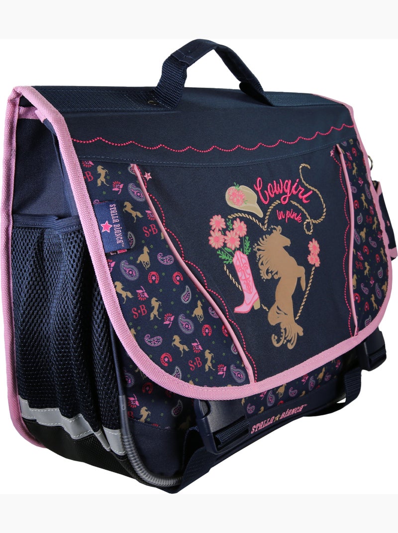 Cartella scuola bambina 38 cm STALLA BIANCA Cow Girl blu Blu - Kiabi