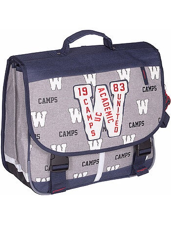 Cartella scuola bambino 38 cm 2 scomparti CAMPS grigio blu