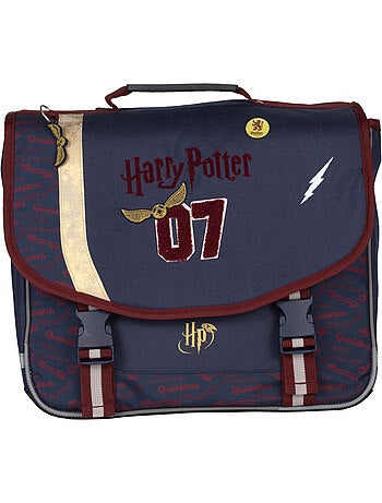 Cartella scuola bambino 38 cm 2 scomparti HARRY POTTER Quidditch blu bordeaux