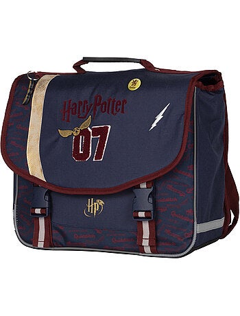Cartella scuola bambino 38 cm 2 scomparti HARRY POTTER Quidditch blu bordeaux