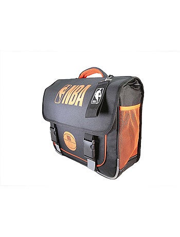 Cartella scuola bambino 38 cm 2 scomparti NBA nero arancione