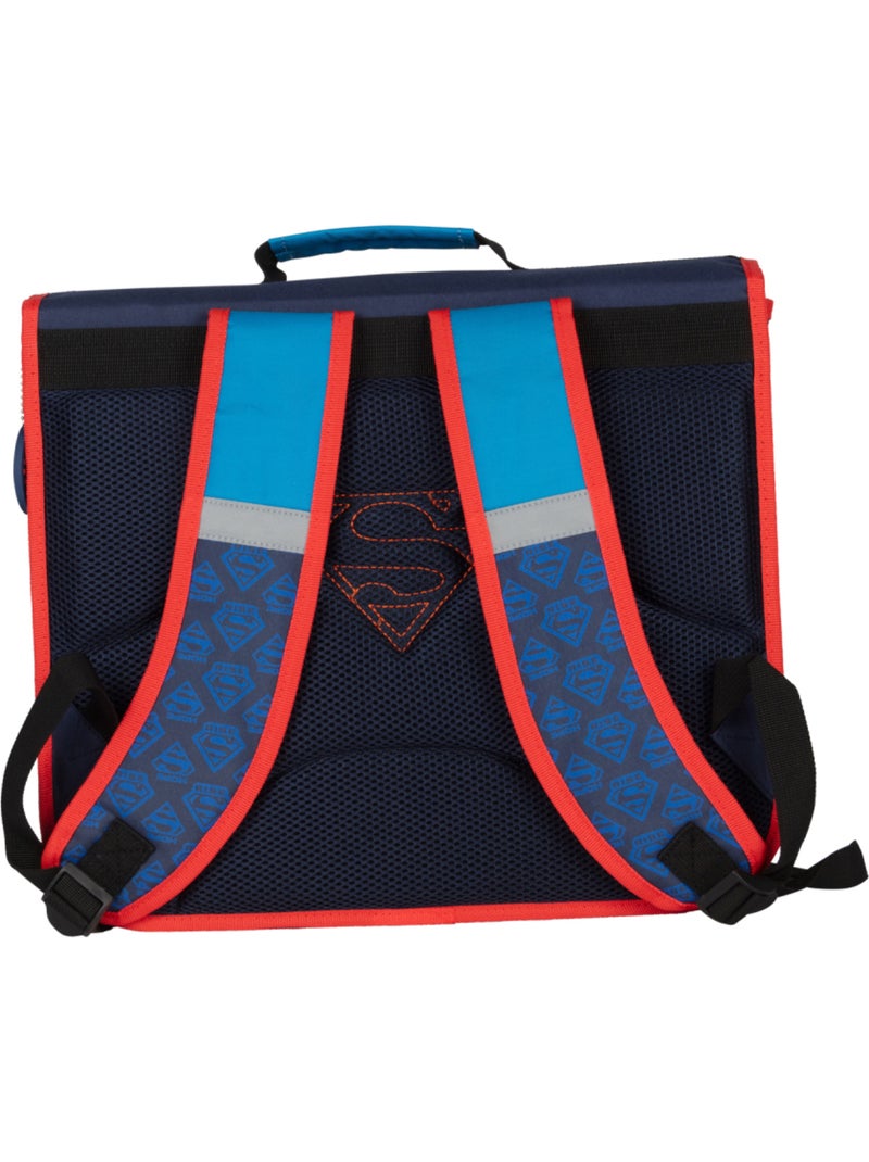 Cartella scuola bambino 38 cm 2 scomparti SUPERMAN blu rosso Blu marino - Kiabi