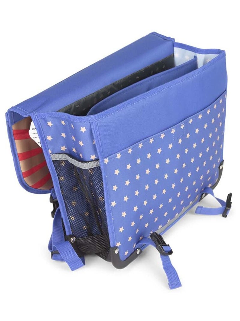 Cartella scuola bambino 38 cm reversibile 2 scomparti POL FOX Catch blu motivo wrestling Blu - Kiabi