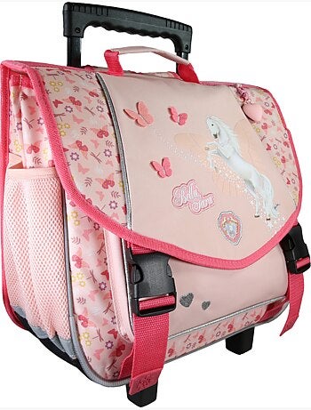Cartella scuola con ruote bambina 38 cm 2 scomparti BELLA SARRA rosa
