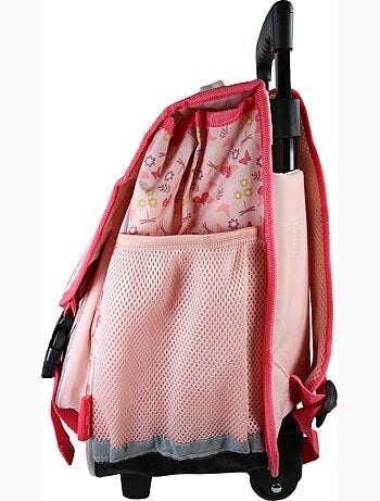 Cartella scuola con ruote bambina 38 cm 2 scomparti BELLA SARRA rosa
