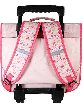 Cartella scuola con ruote bambina 38 cm 2 scomparti BELLA SARRA rosa