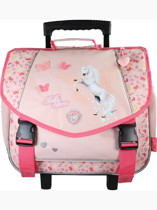 Cartella scuola con ruote bambina 38 cm 2 scomparti BELLA SARRA rosa - Kiabi