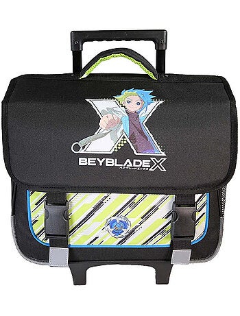 Cartella scuola con ruote bambino 38 cm 2 scomparti BEYBLADE X nero verde