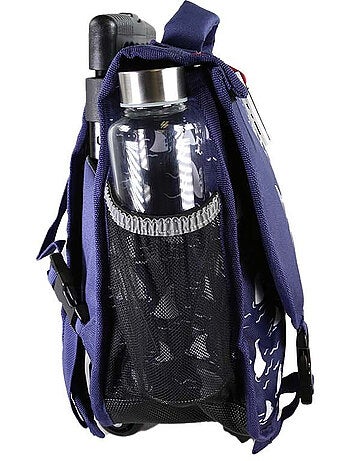 Cartella scuola con ruote bambino 38 cm reversibile 2 scomparti POL FOX Shark blu navy motivo squalo