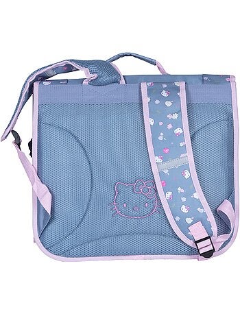 Cartella scuola primaria 38 cm 2 scomparti HELLO KITTY Delicate Flowers blu rosa