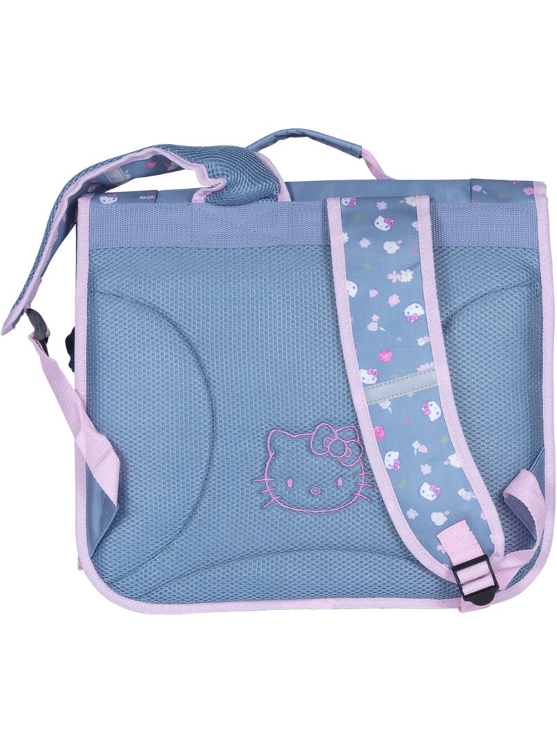 Cartella scuola primaria 38 cm 2 scomparti HELLO KITTY Delicate Flowers blu rosa Blu - Kiabi