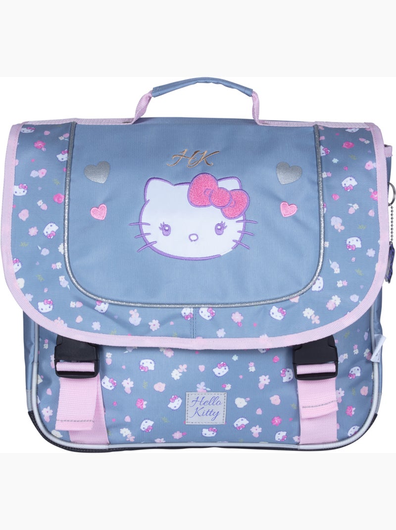 Cartella scuola primaria 38 cm 2 scomparti HELLO KITTY Delicate Flowers blu rosa Blu - Kiabi