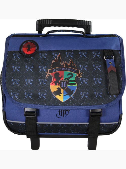 Cartella scuola primaria con ruote 38 cm 2 scomparti HARRY POTTER blu nero - Kiabi