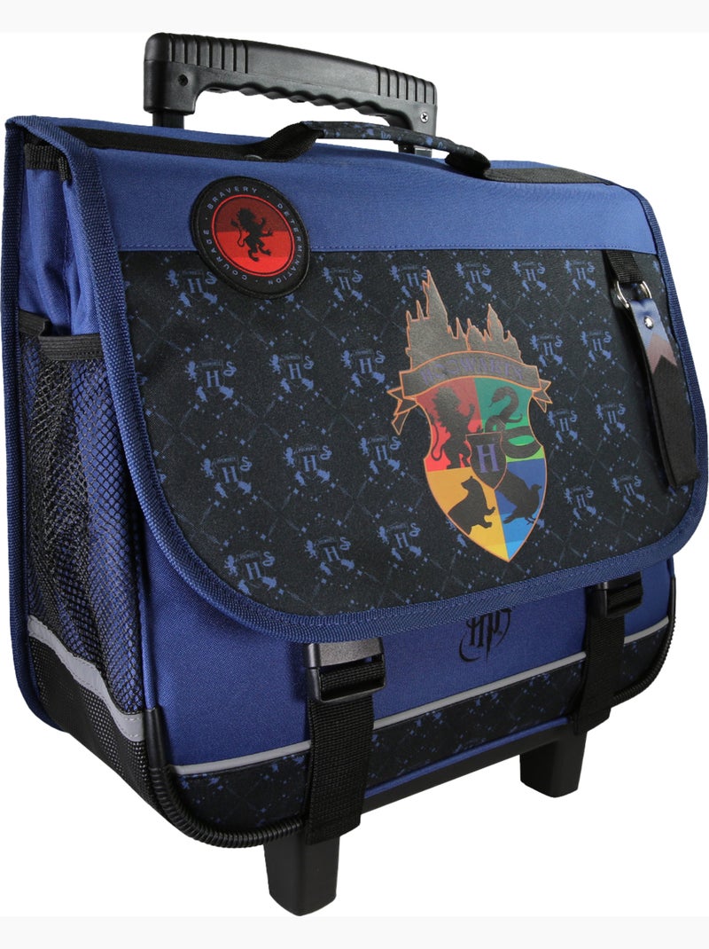 Cartella scuola primaria con ruote 38 cm 2 scomparti HARRY POTTER blu nero Blu marino - Kiabi