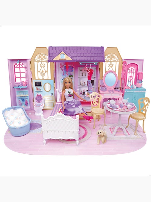 Casa delle bambole con bambola di 30 cm e più di 60 accessori isabella - Kiabi