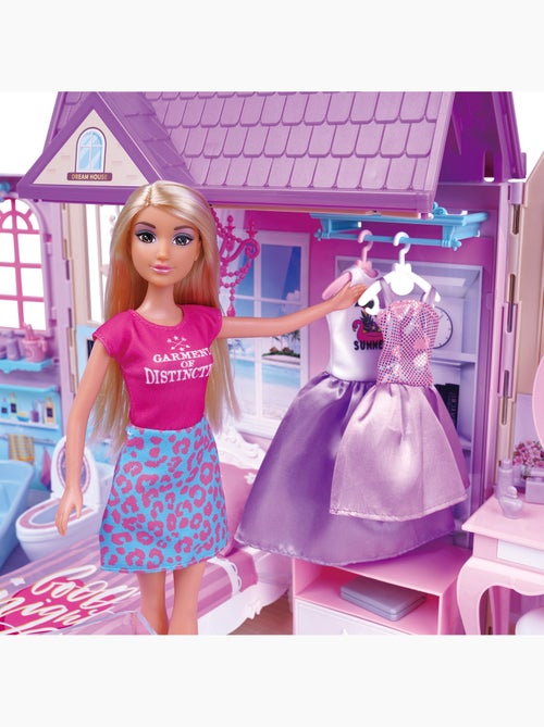 Casa delle bambole con bambola di 30 cm e più di 60 accessori isabella - Kiabi