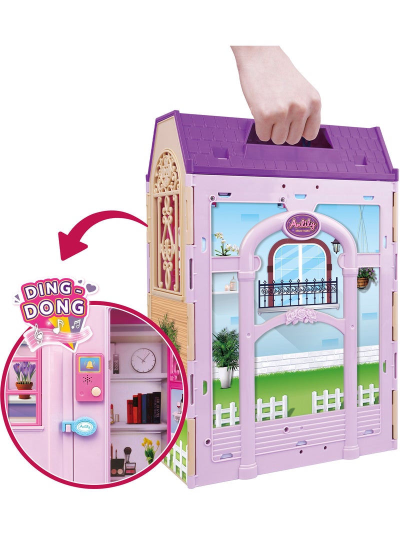 Casa delle bambole con bambola di 30 cm e più di 60 accessori isabella N/D - Kiabi