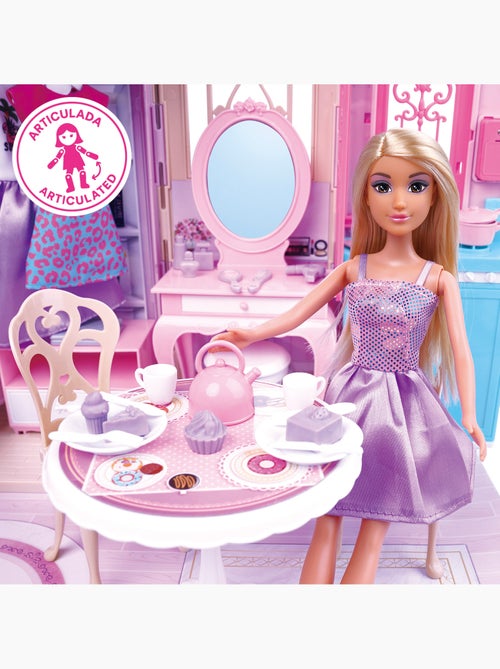 Casa delle bambole con bambola di 30 cm e più di 60 accessori isabella - Kiabi