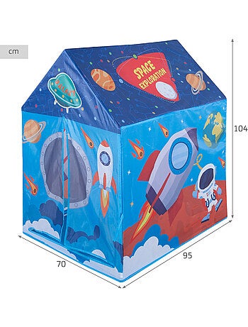 Casetta da gioco in tessuto per bambini fun area 95x70x104 cm per interni con porta