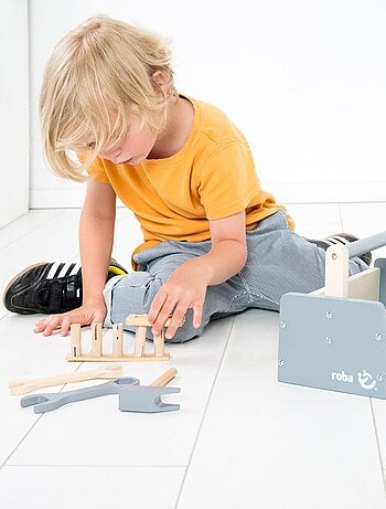 Cassetta degli attrezzi in legno per bambini – 22 pezzi – "Roba