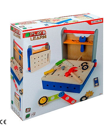 Cassetta degli attrezzi pieghevole in legno PLAY & LEARN